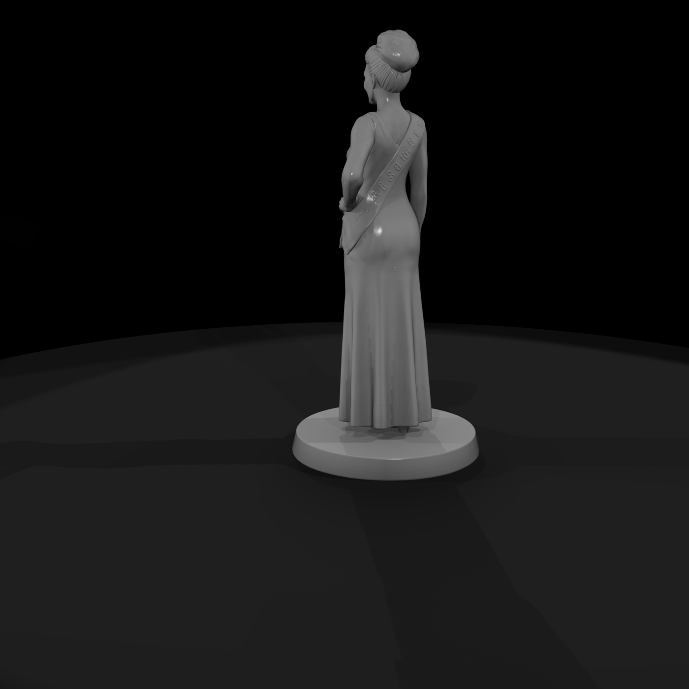Pageant Contestant in Evening Gown