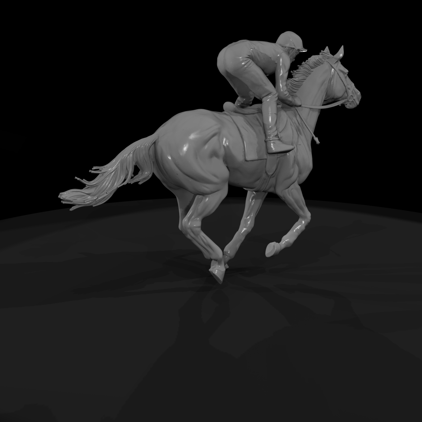 Jockey on Galloping Racehorse — Racing Figure