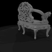 ornate-dragon-loveseat-miniature-rococo-bench-for-dioramas-722436 — thumbnail 6