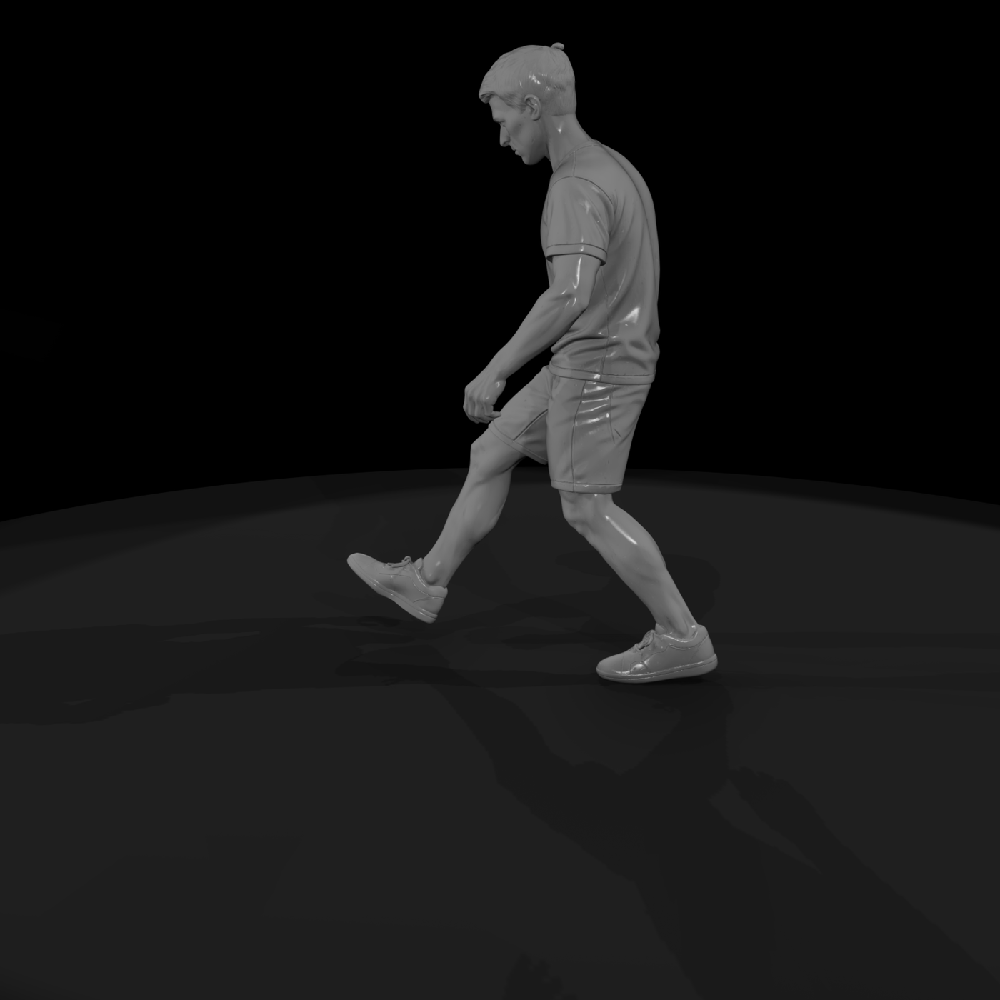 Man Playing Hacky Sack Mid-Stride