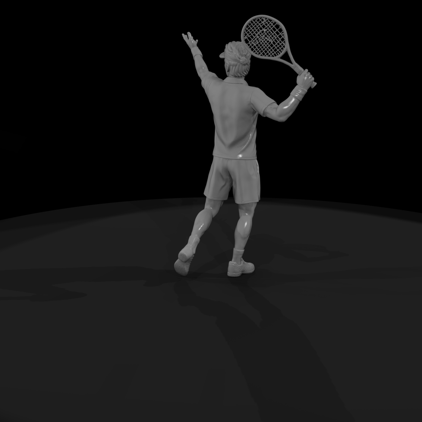 Tennis Player Serving