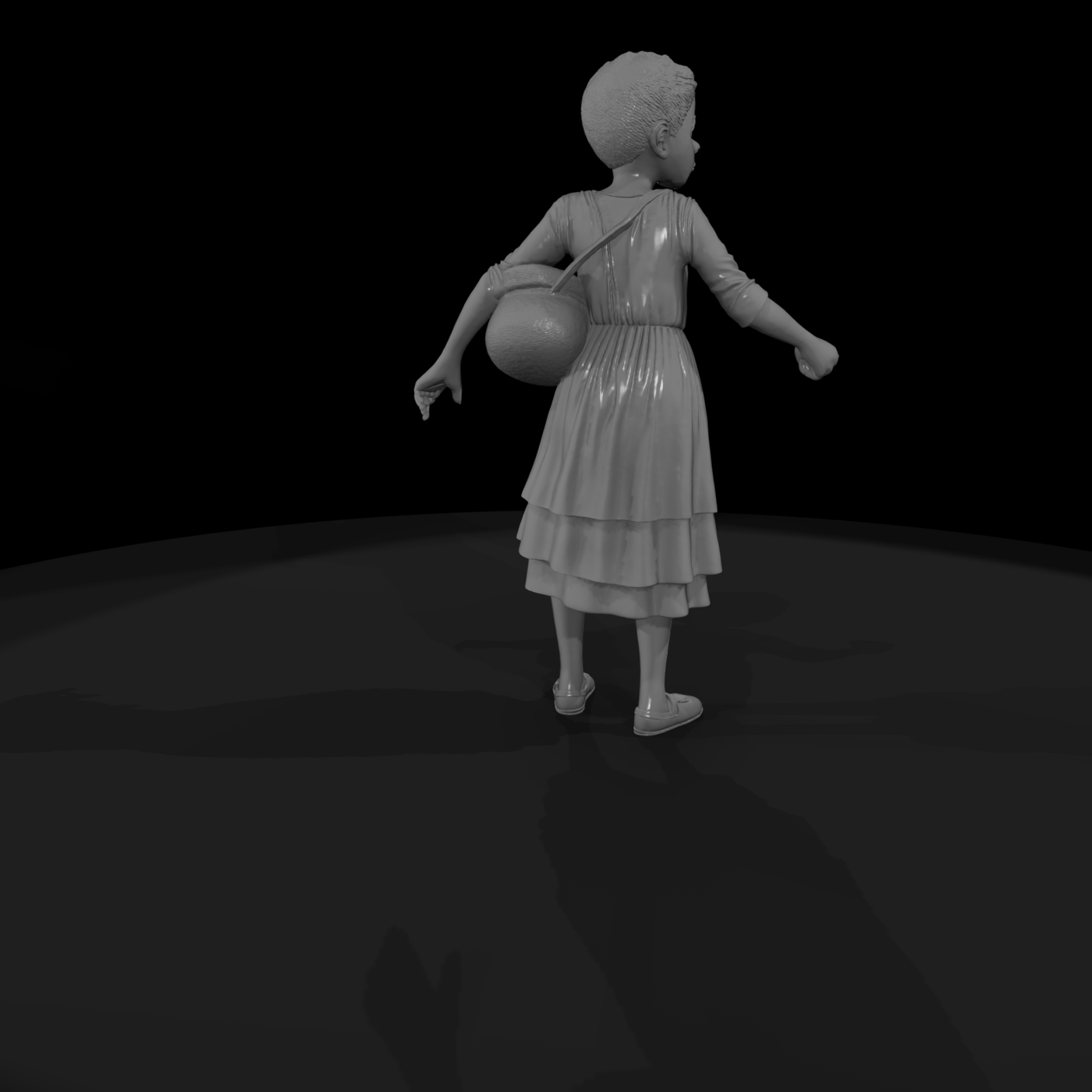 Stylized Peasant Girl Figurine
