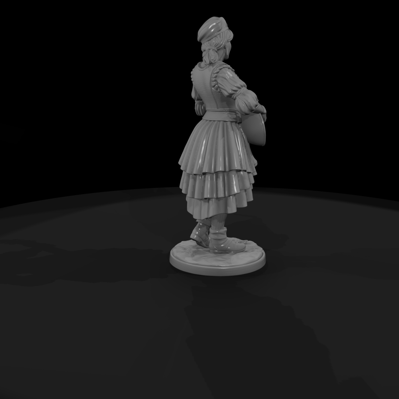 Wandering Minstrel Woman with a Lute