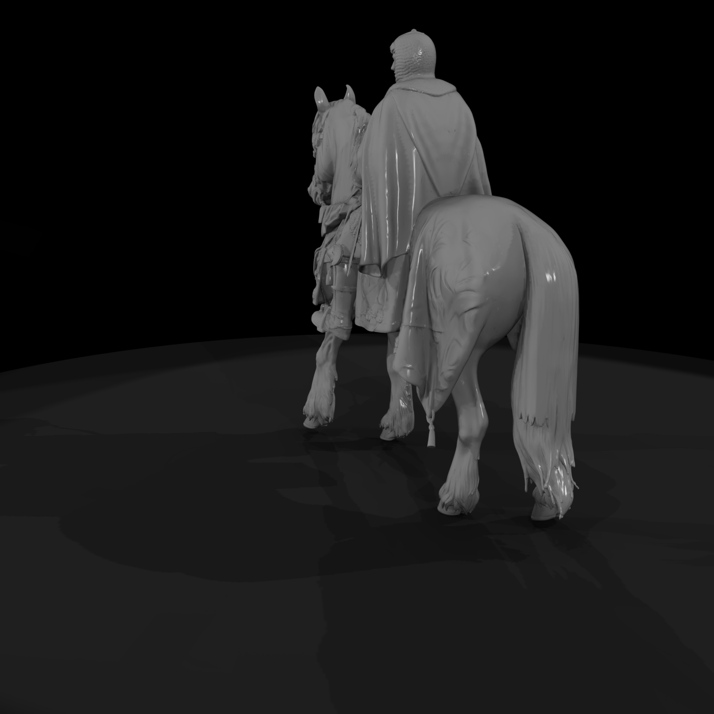 Mounted Medieval Knight on Horse