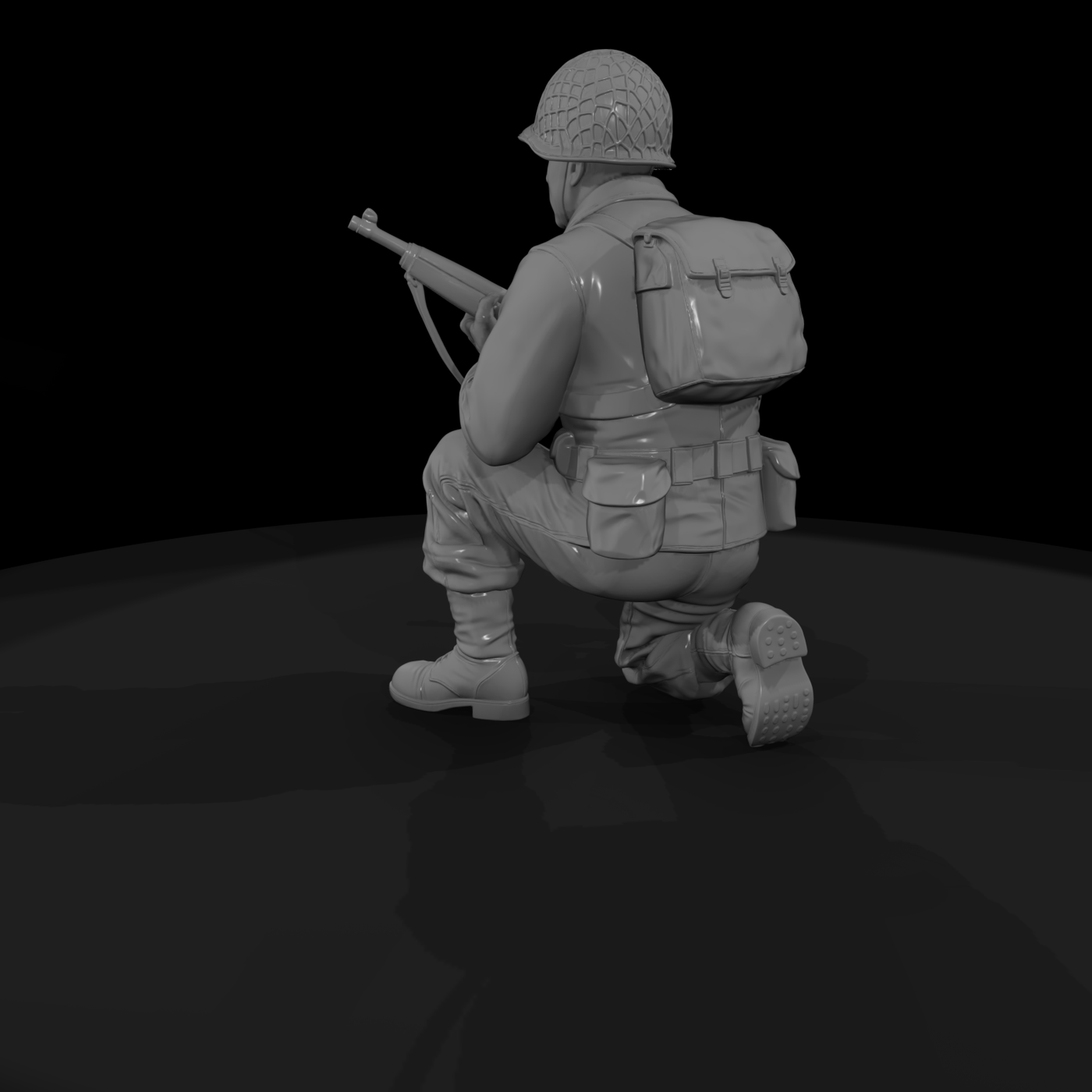 WWII US Army Scout Kneeling