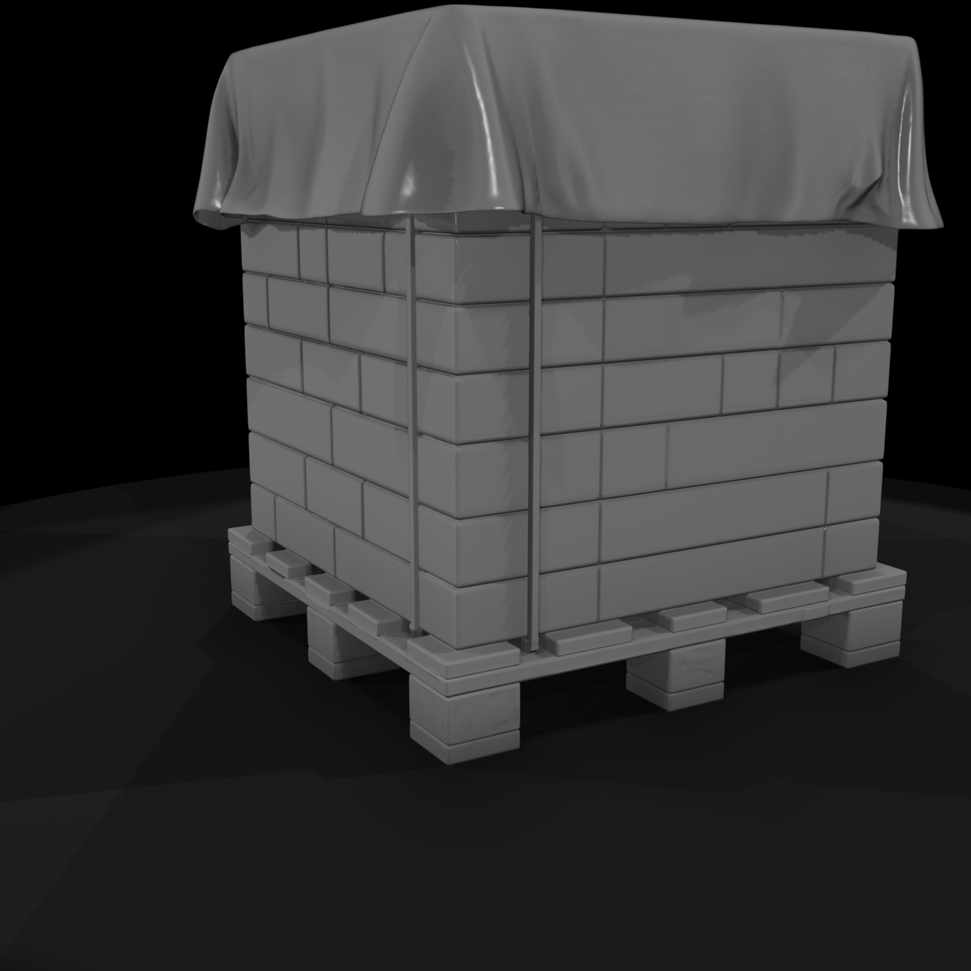 Concrete Brick Pallet Stack