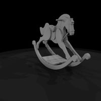 stylized_low_poly_wooden_rocking_horse — thumbnail 5