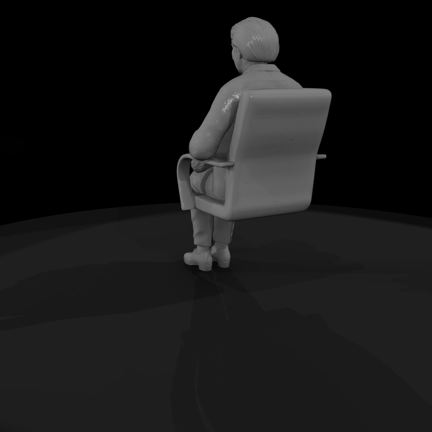 Elderly Woman Seated with Cat