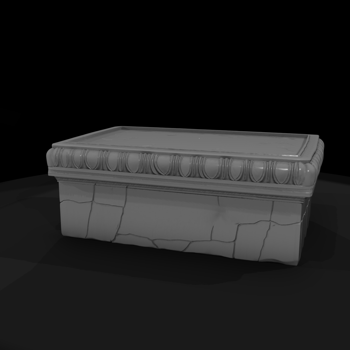 Weathered Ancient Sarcophagus Lid