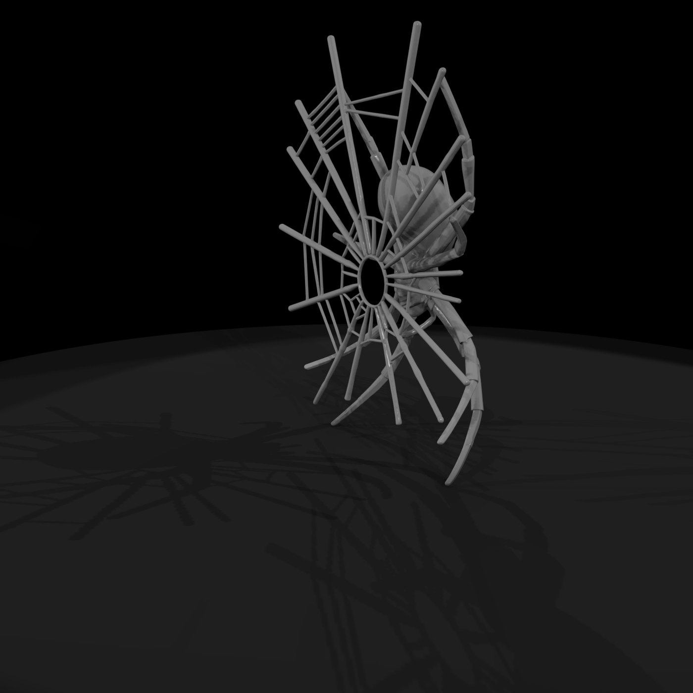 Stylized Spider on Web