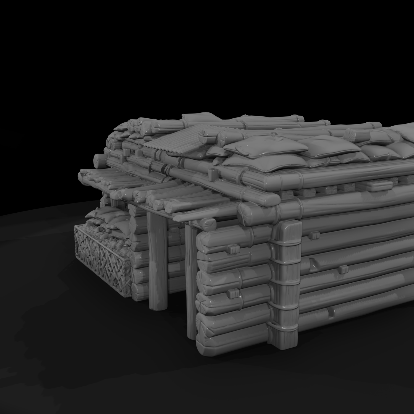 Mil 014 Ww2 Pacific Coconut Log Bunker