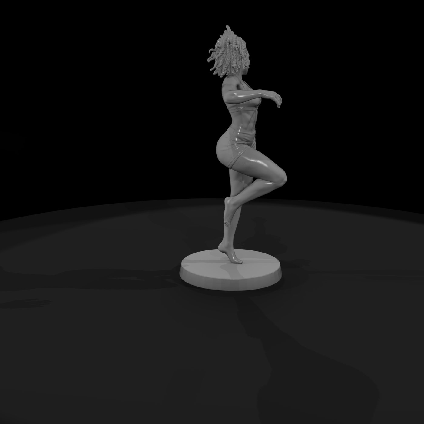 Samba Dancer in Mid-Step