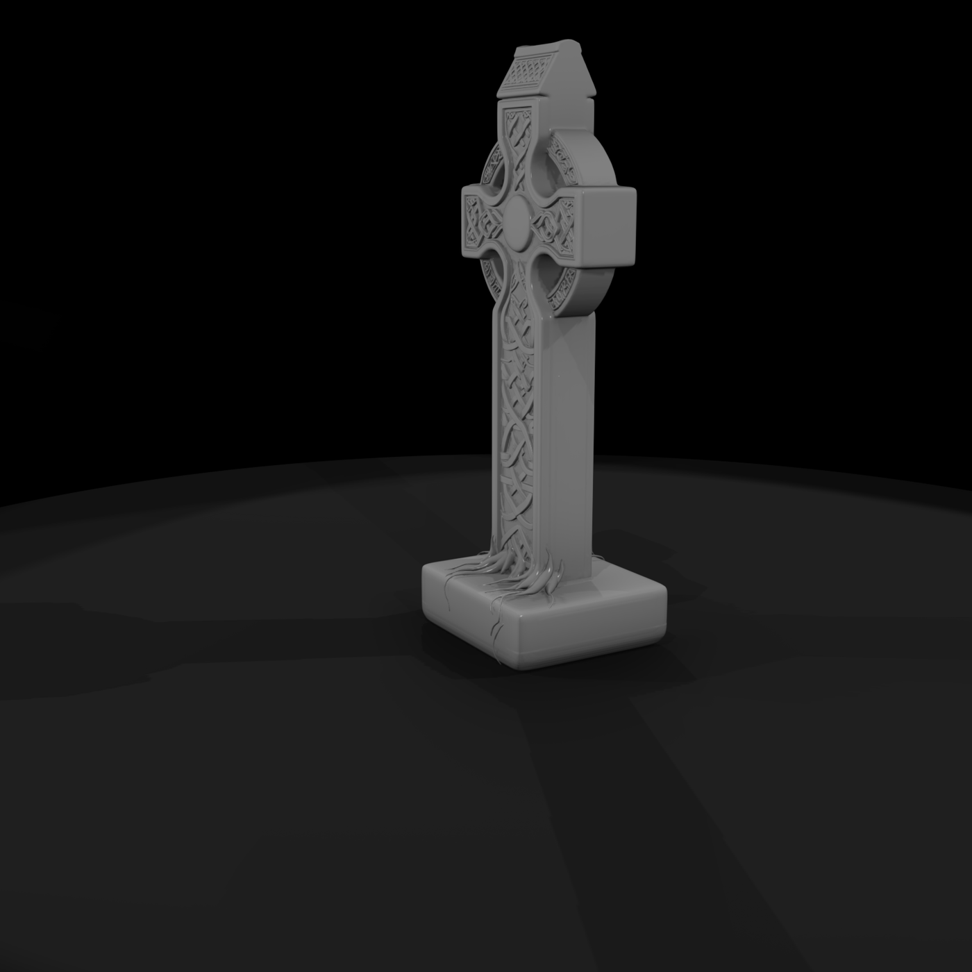 Celtic High Cross with Knotwork — Grave Marker
