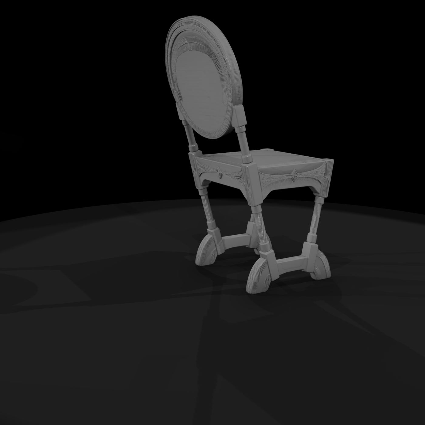 Stylized Carved Fantasy Accent Chair