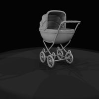 vintage-baby-pram-stroller-four-wheeled-with-canopy — thumbnail 5