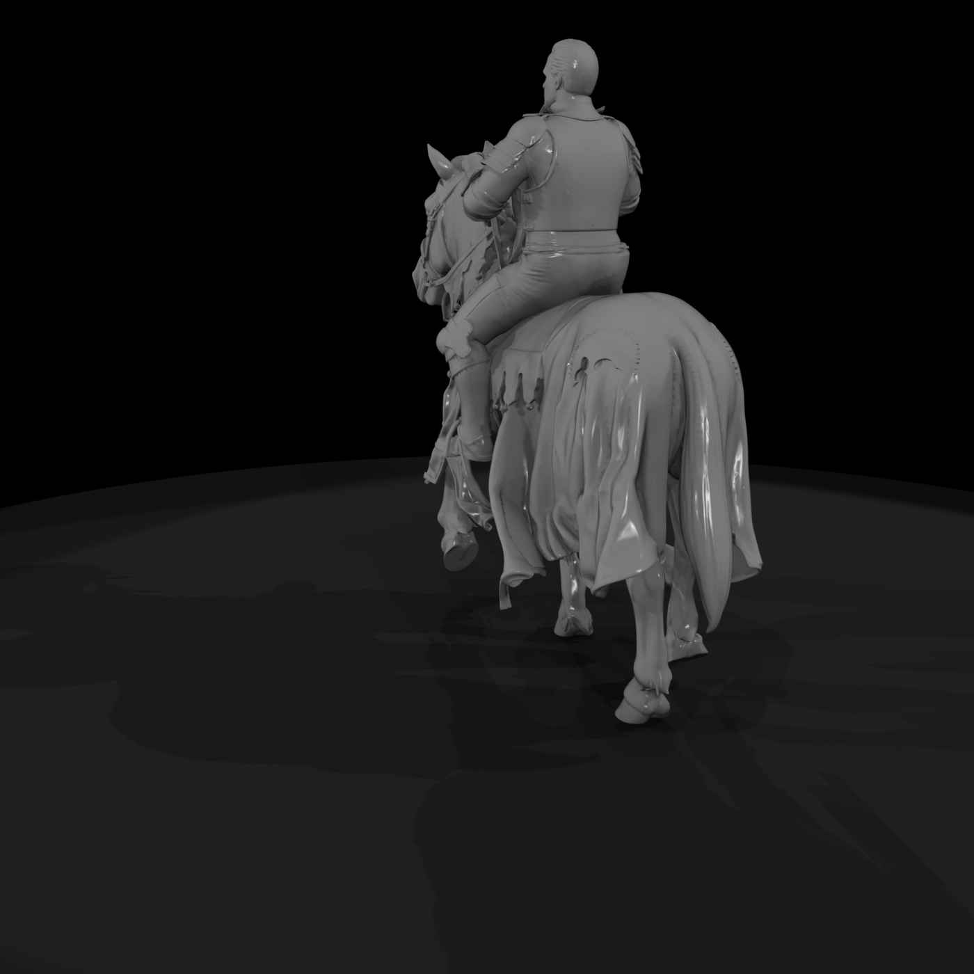 Mounted Knight on Horse — Paintable