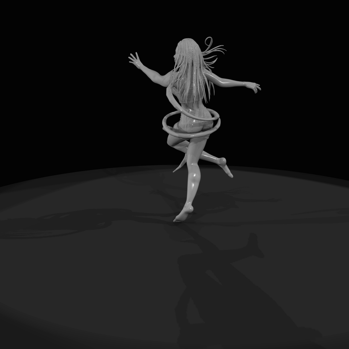 Ribbon Dancer in Mid-Spin