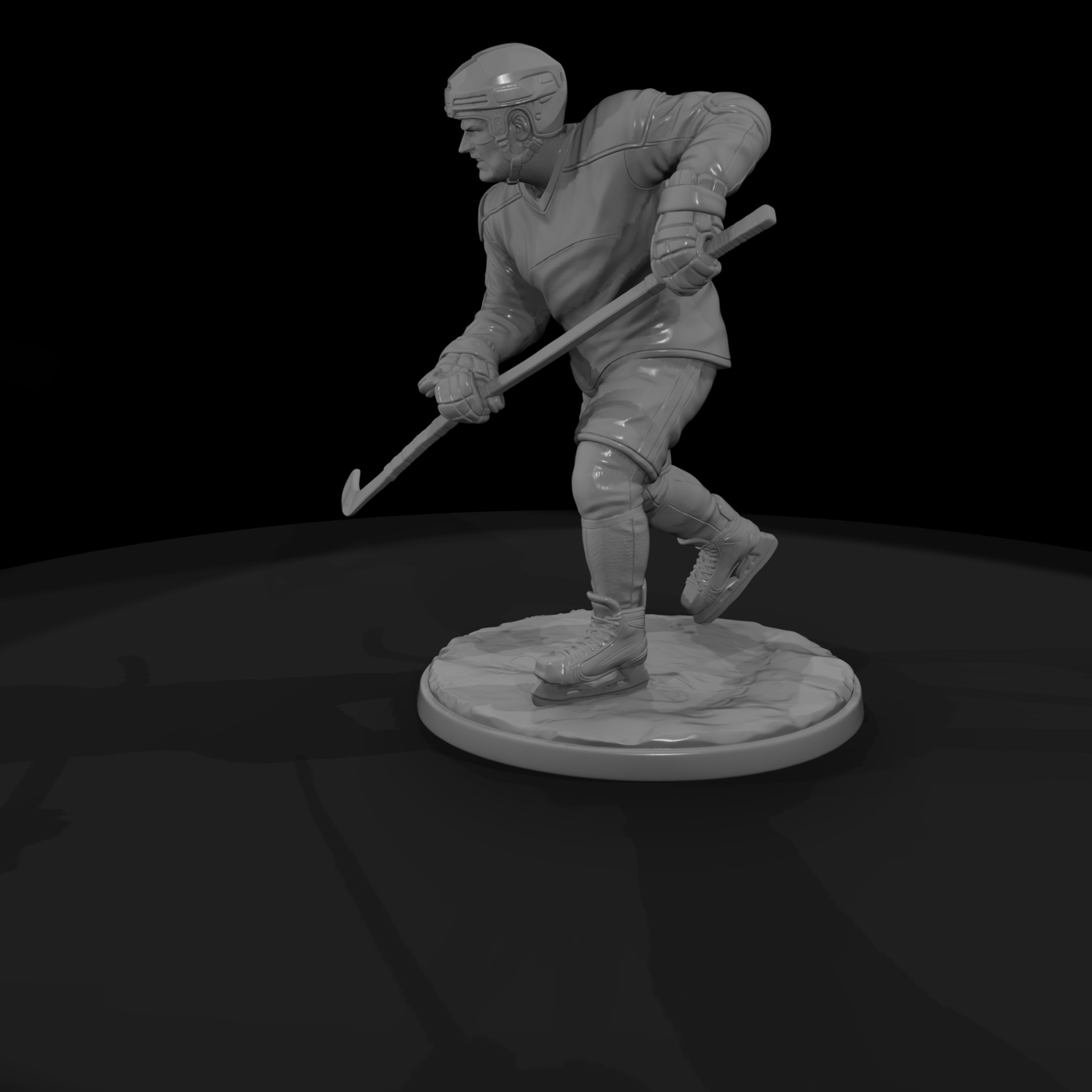 Ice Hockey Player Winding for a Slapshot