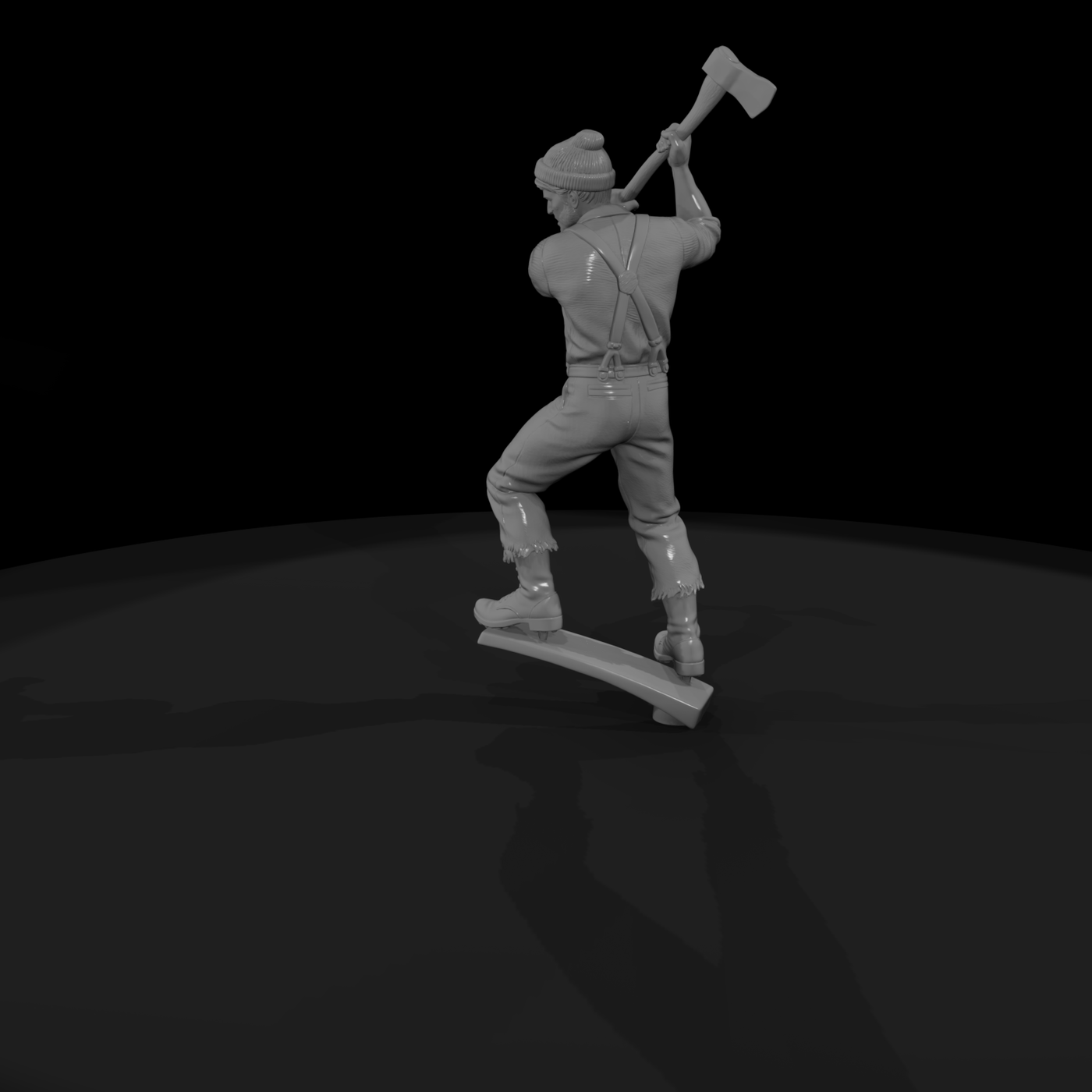 1880s Lumberjack on a Springboard
