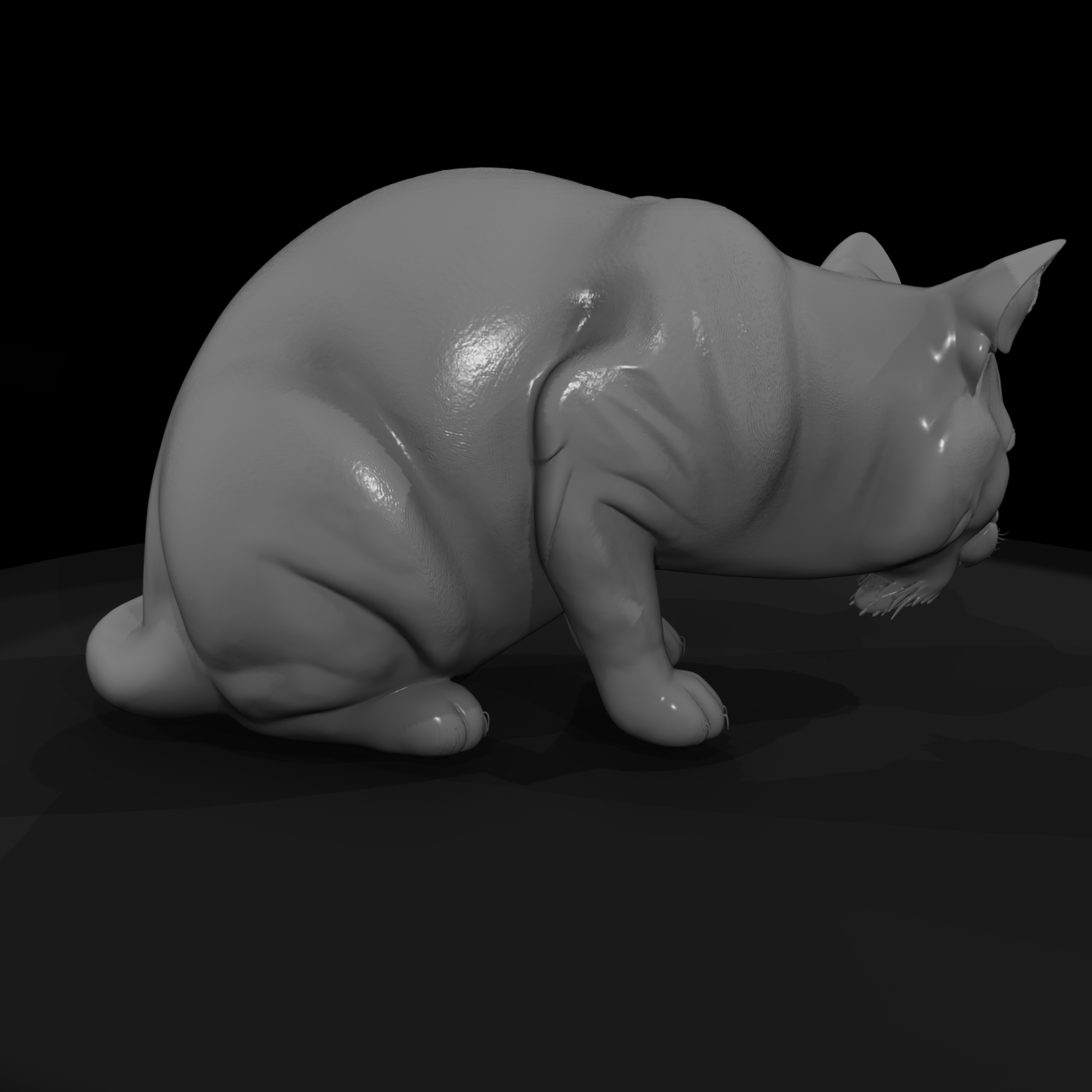 Eating Cat Figurine