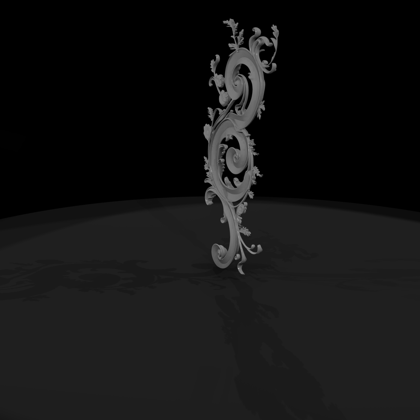 Rococo Floral Treble Clef Ornament