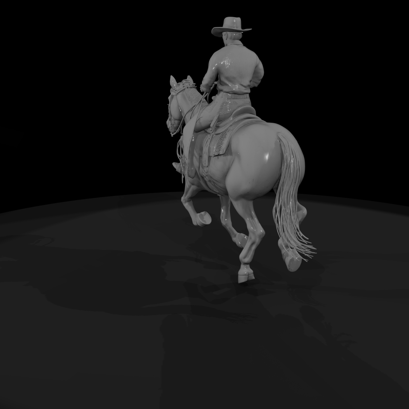 Cowboy on Spotted Horse — Mounted Rider