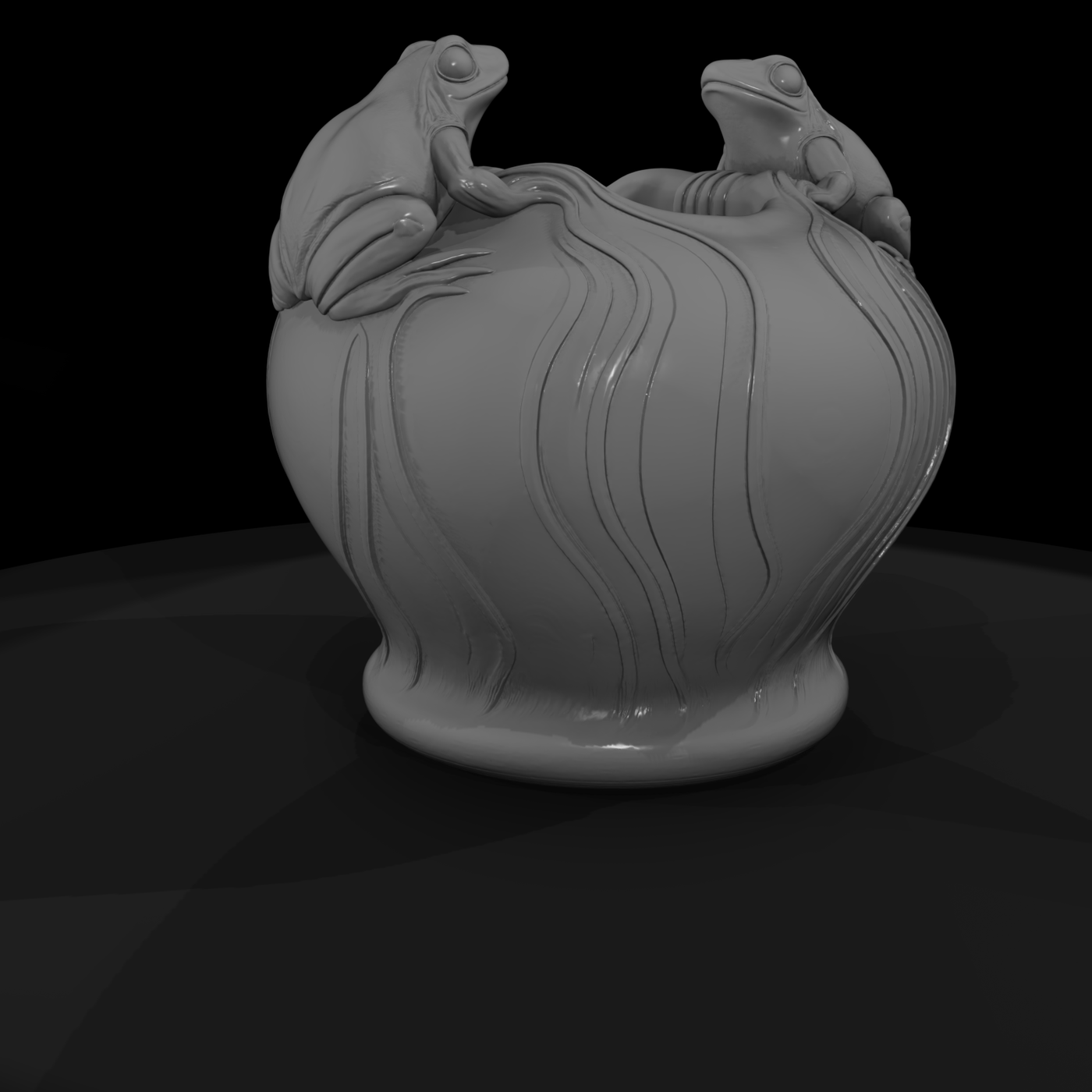 Art Nouveau Frog Planter Vase