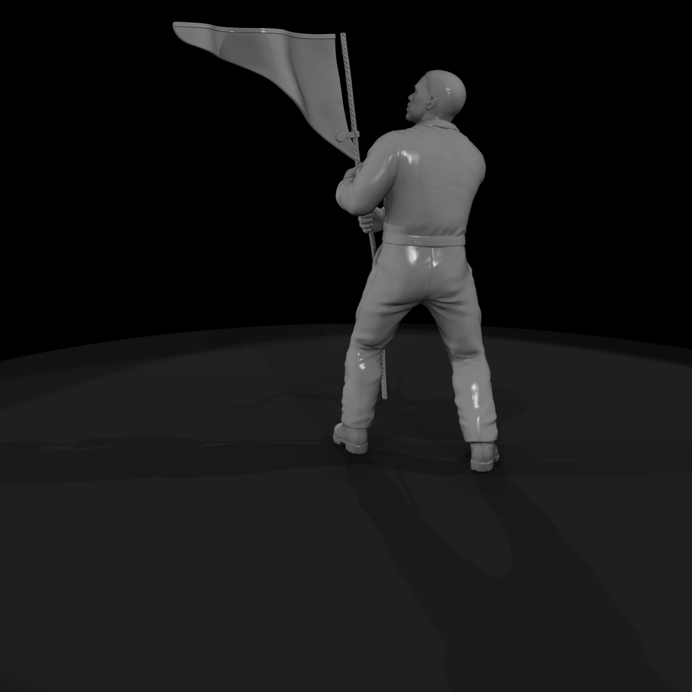 WWII Soldier Raising the Flag