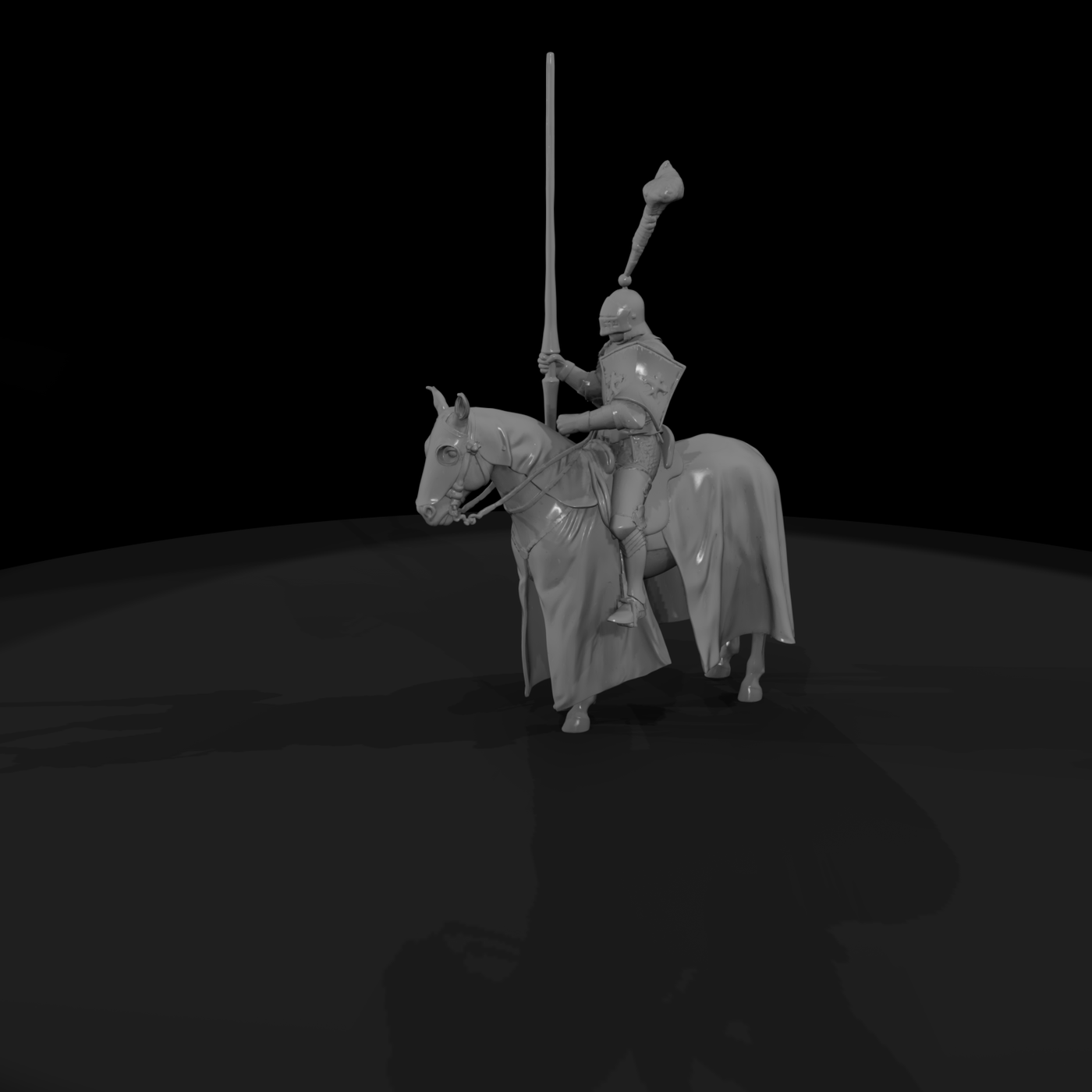 Medieval Mounted Knight on Horse