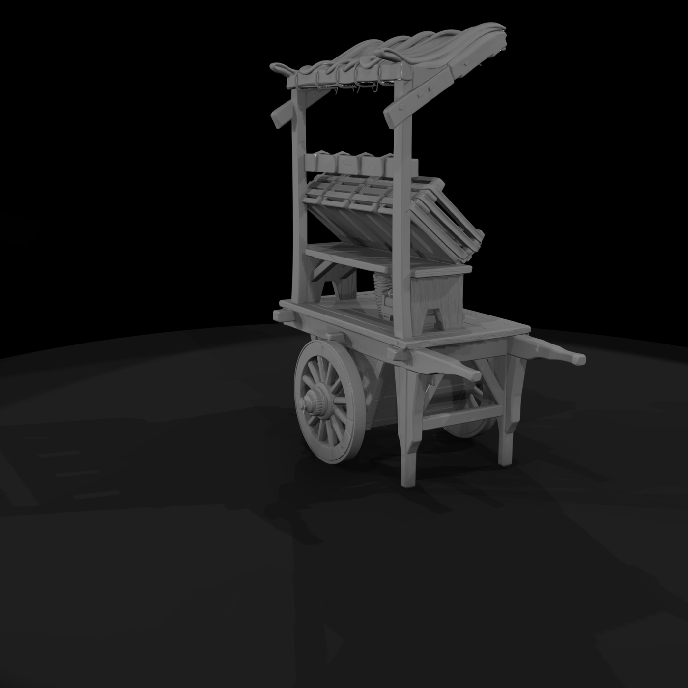 Medieval Market Vendor Cart