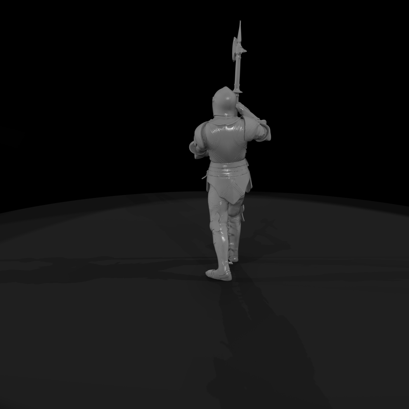 Medieval Knight with Polearm