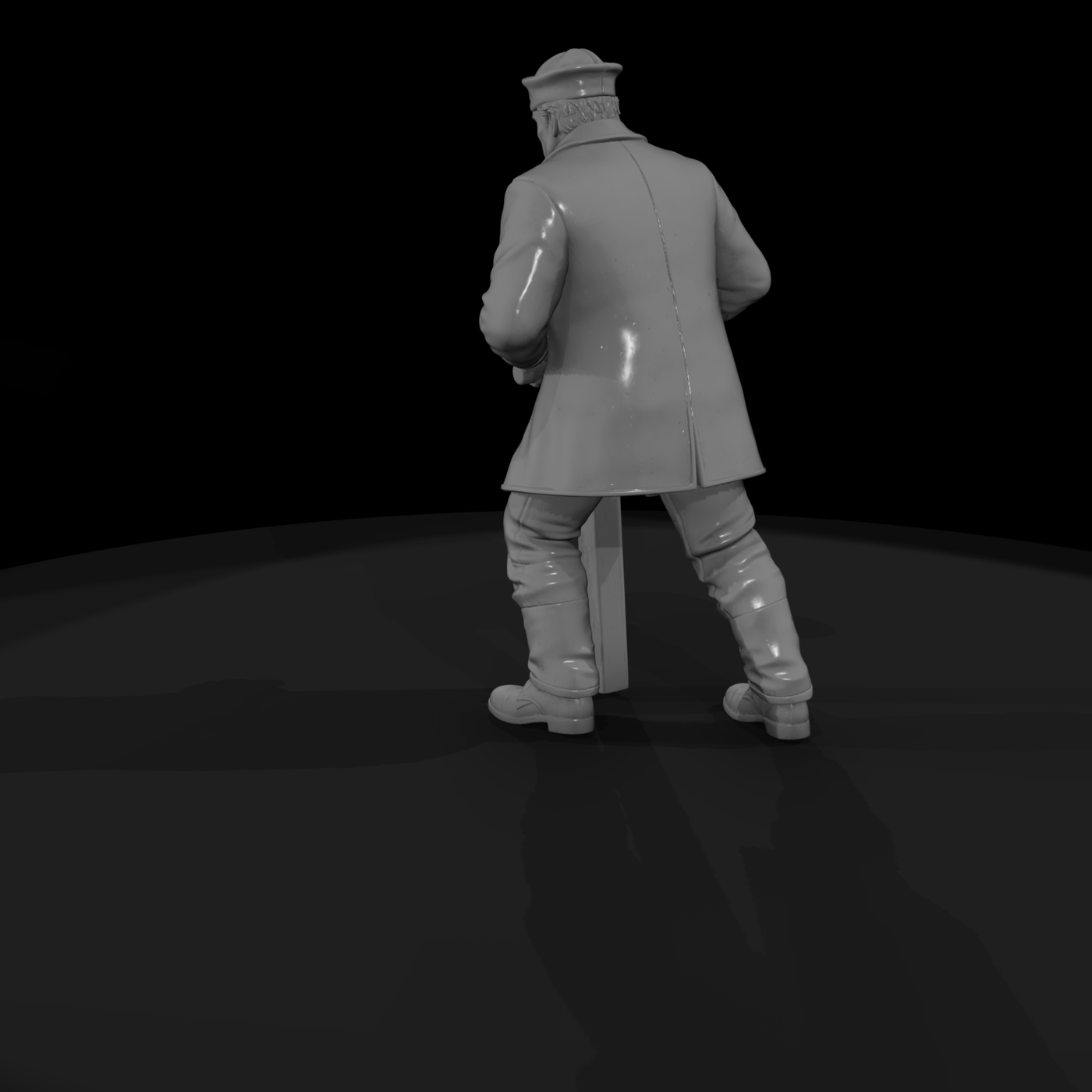 WWII Serviceman at the Control Lever