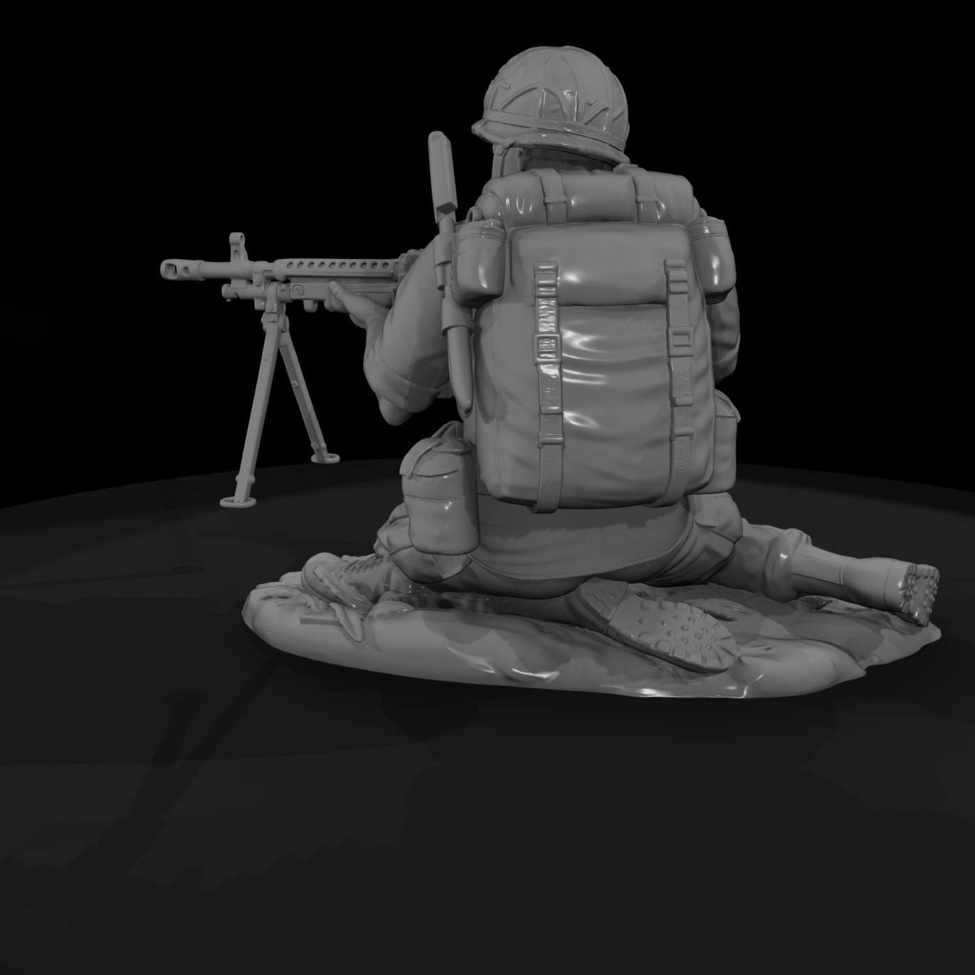 Vnh 058 United States Army Machine Gunner Prone