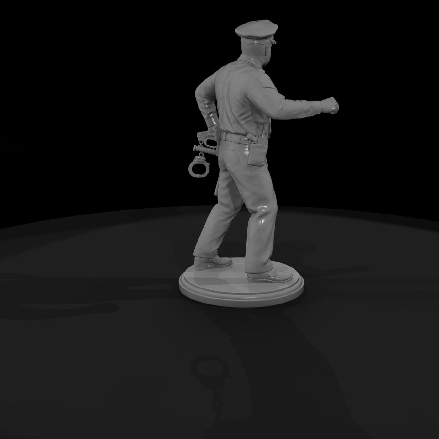 1980s Police Officer Drawing Handcuffs