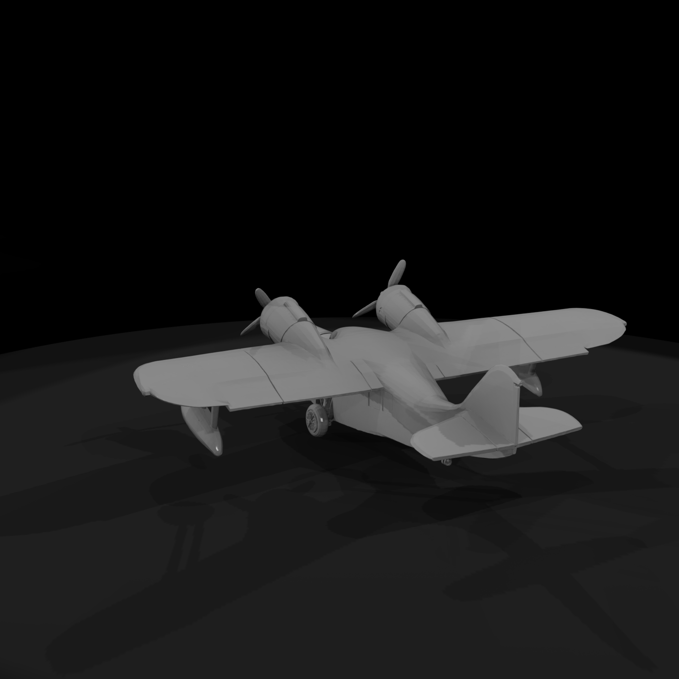 Vintage Twin-Engine Amphibious Seaplane