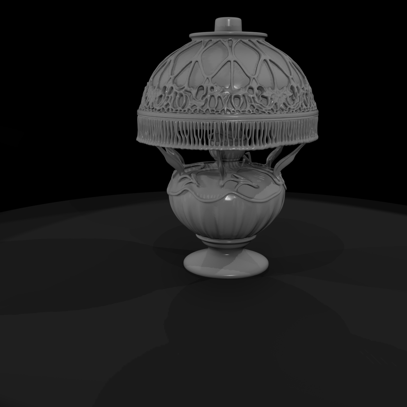 Art Nouveau Filigree Table Lamp