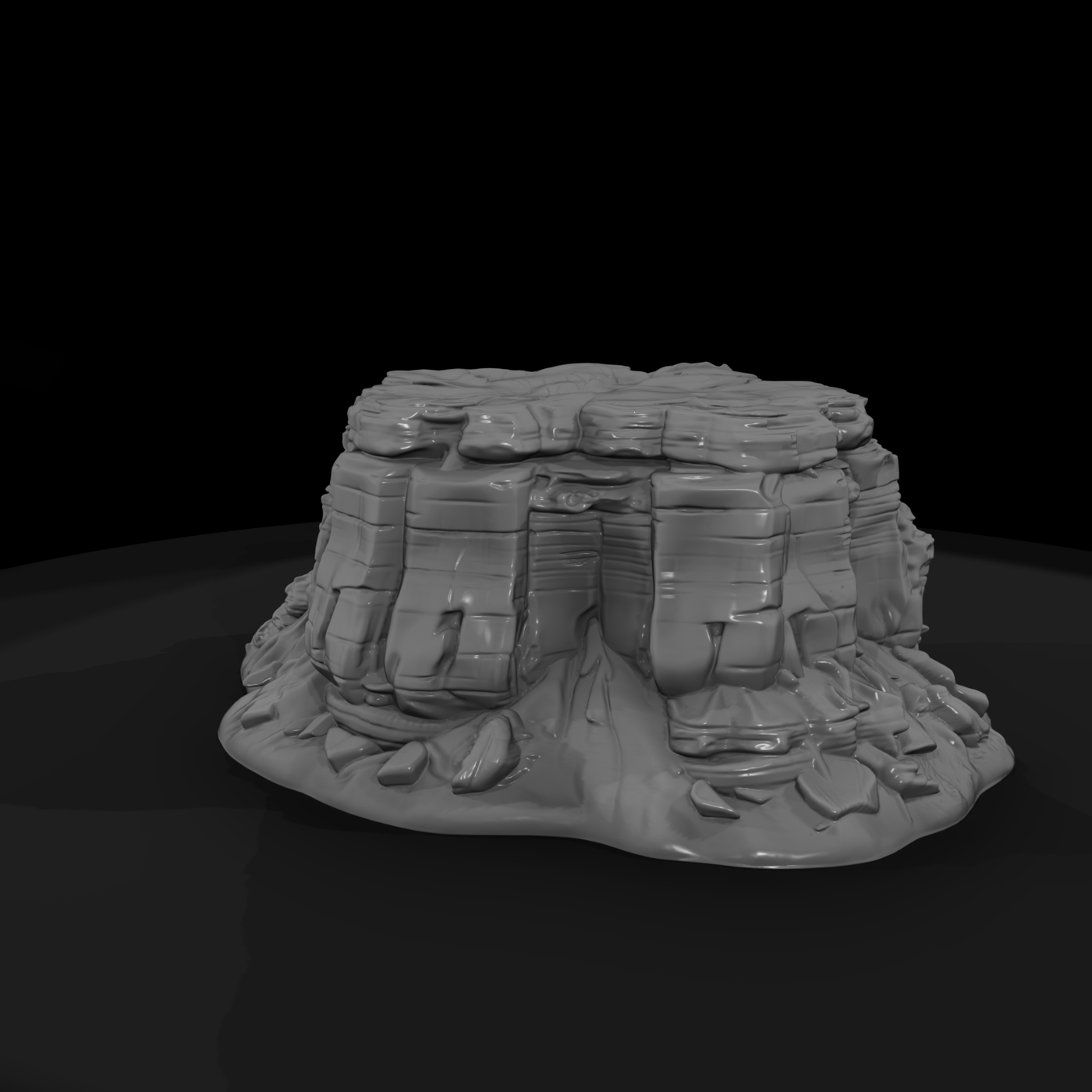 Layered Sandstone Rock Outcrop