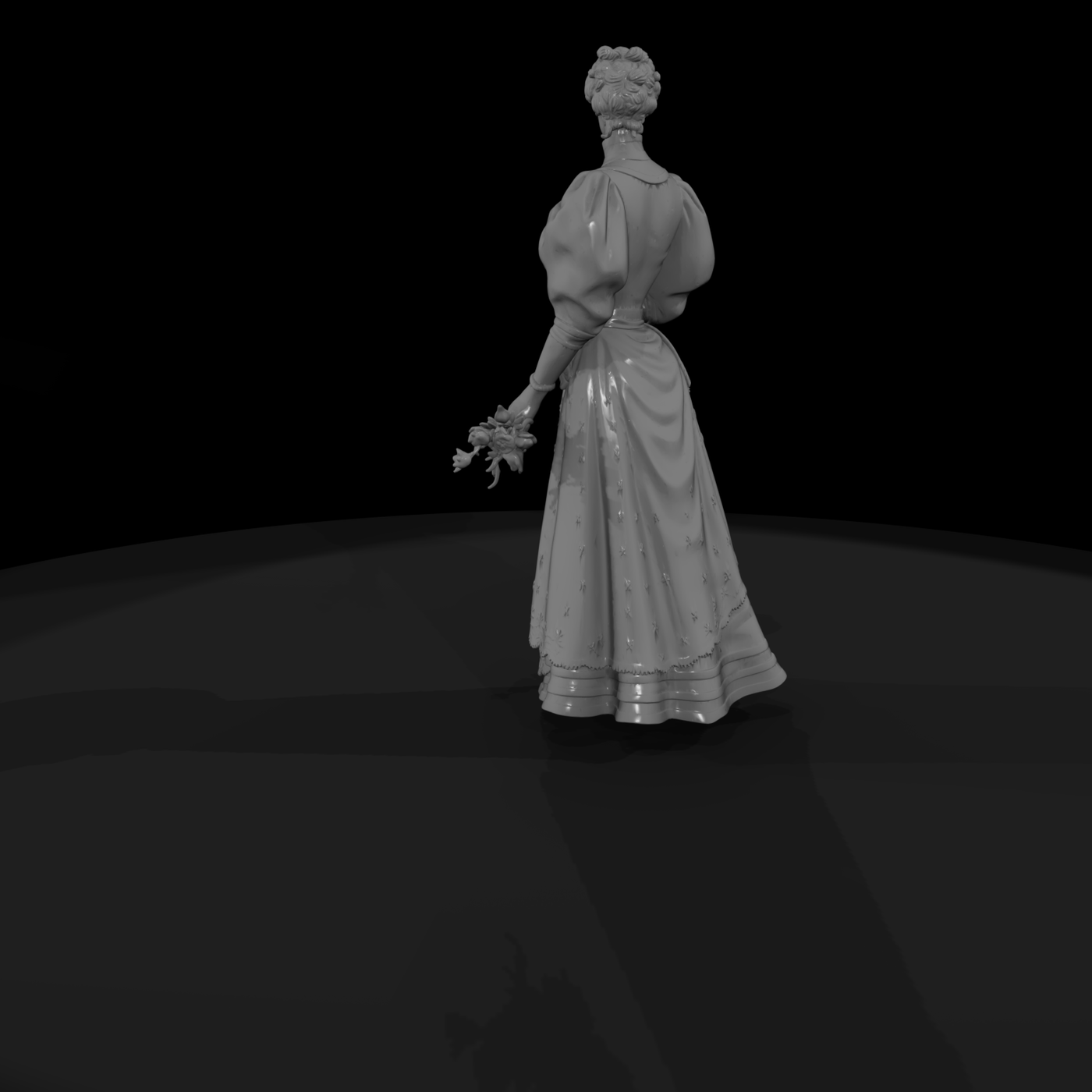 Edwardian Lady in Evening Gown