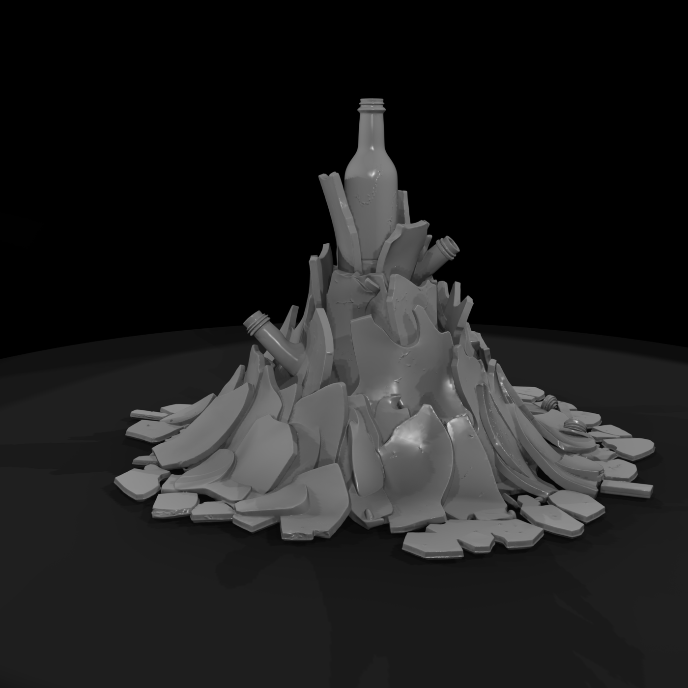 Shattered Wine Bottle Debris — Scatter