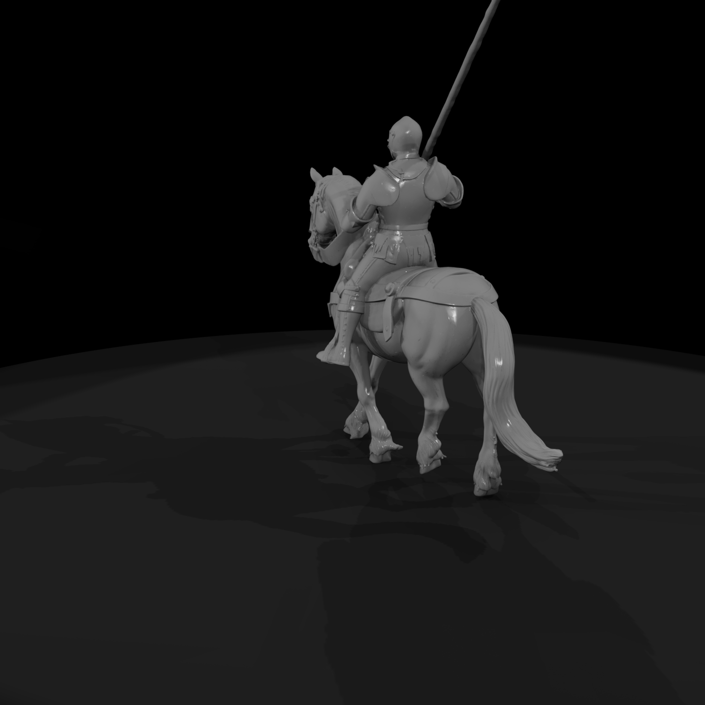 Mounted Knight in Full Plate Armor — 28mm Wargaming