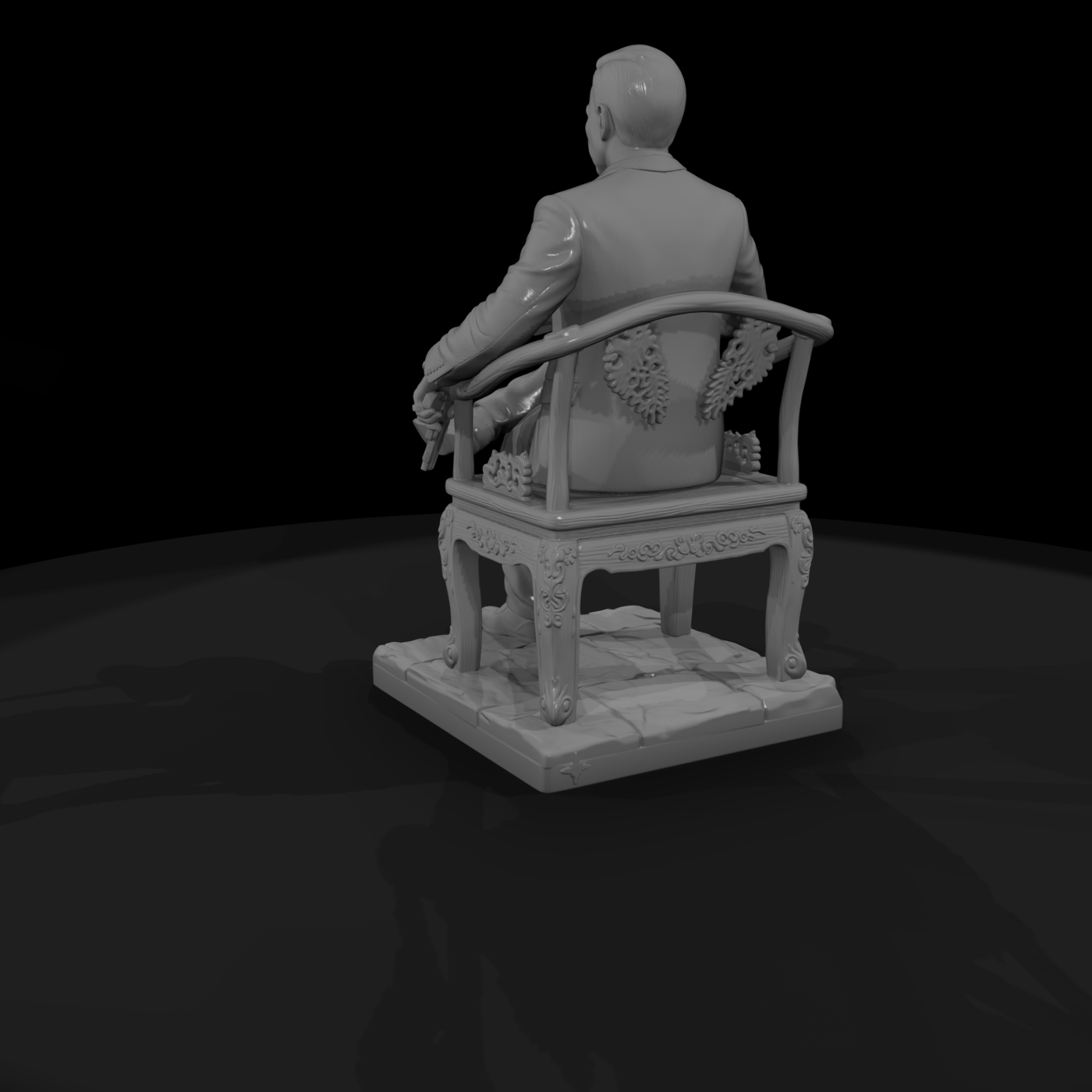 Crime Syndicate Boss on His Throne