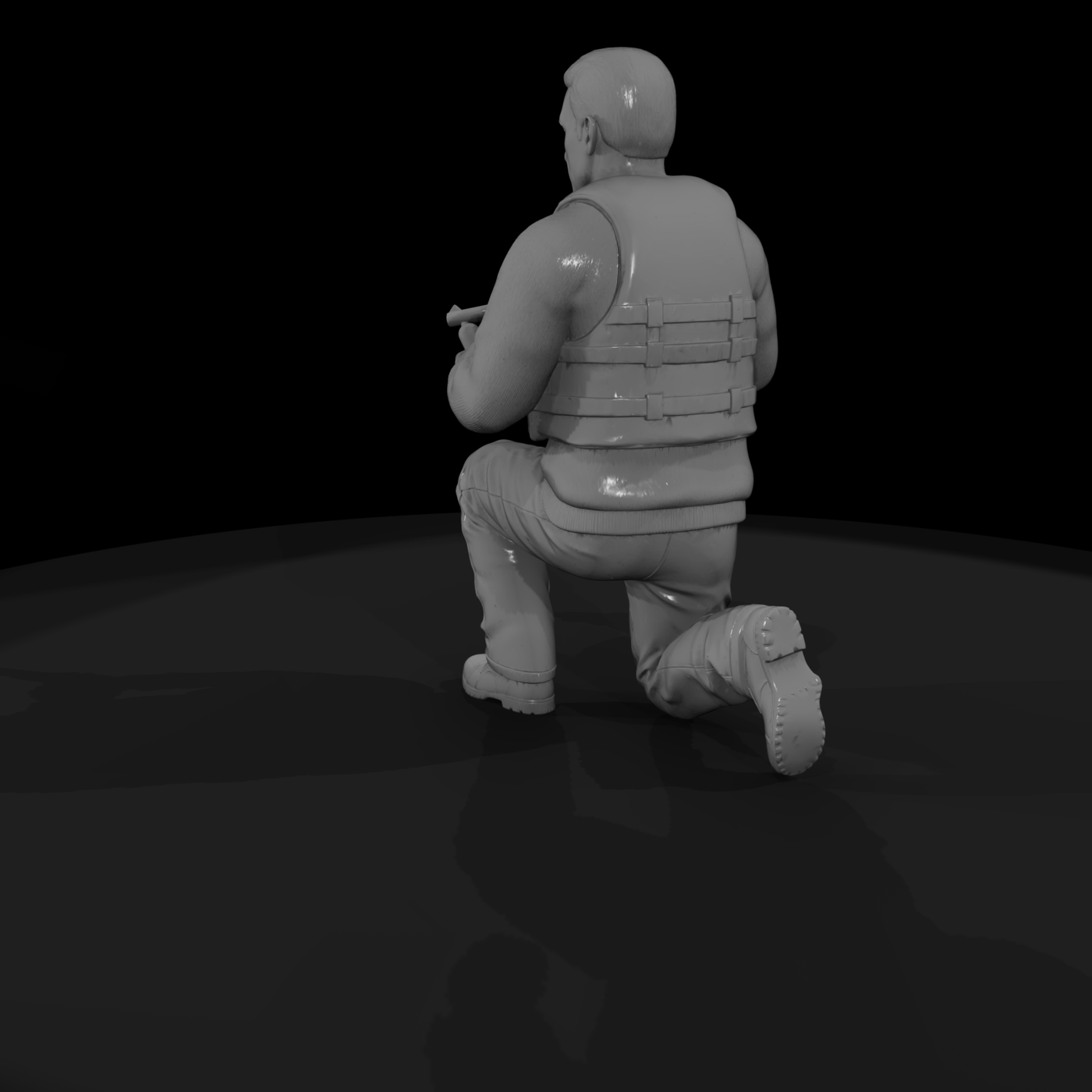 WWII US Army Rifleman Kneeling