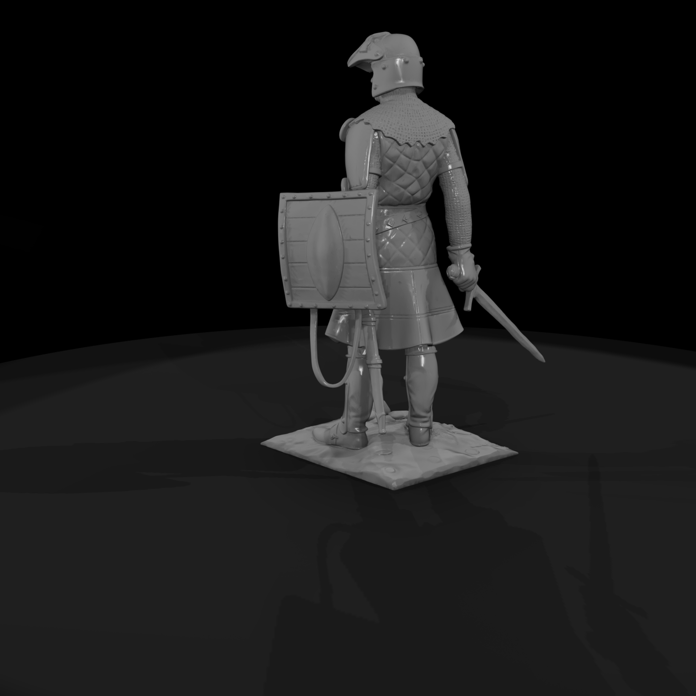 Medieval Knight in Full Plate Armor — 32mm