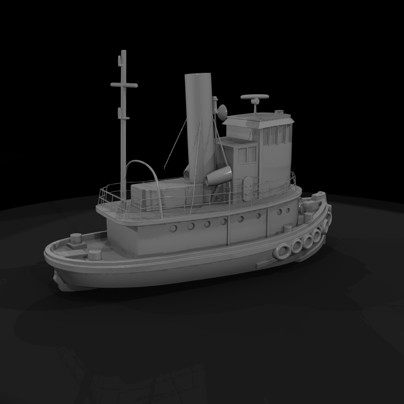 Stylized Steam Tugboat - Harbor