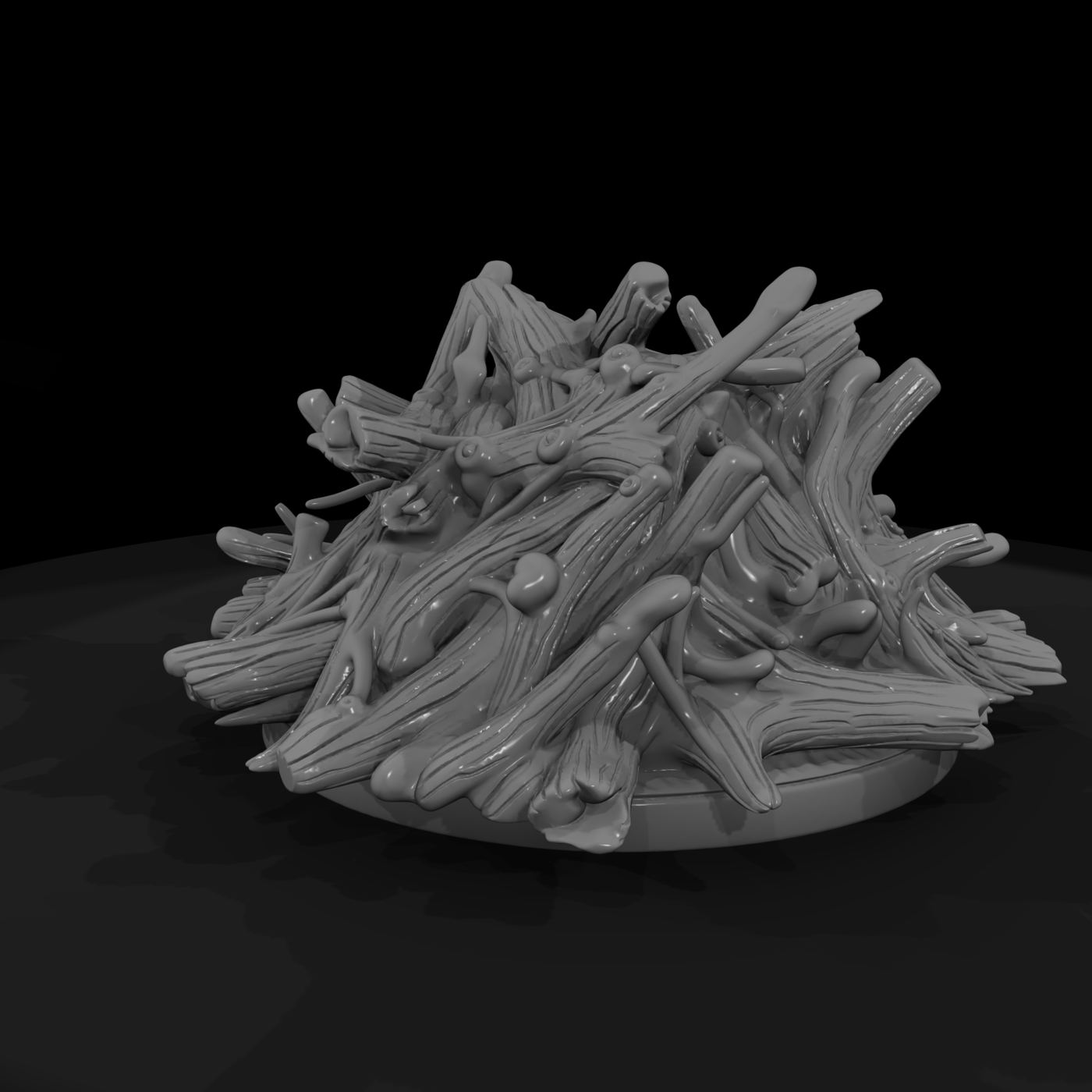Glowing Ember Campfire Log Pile