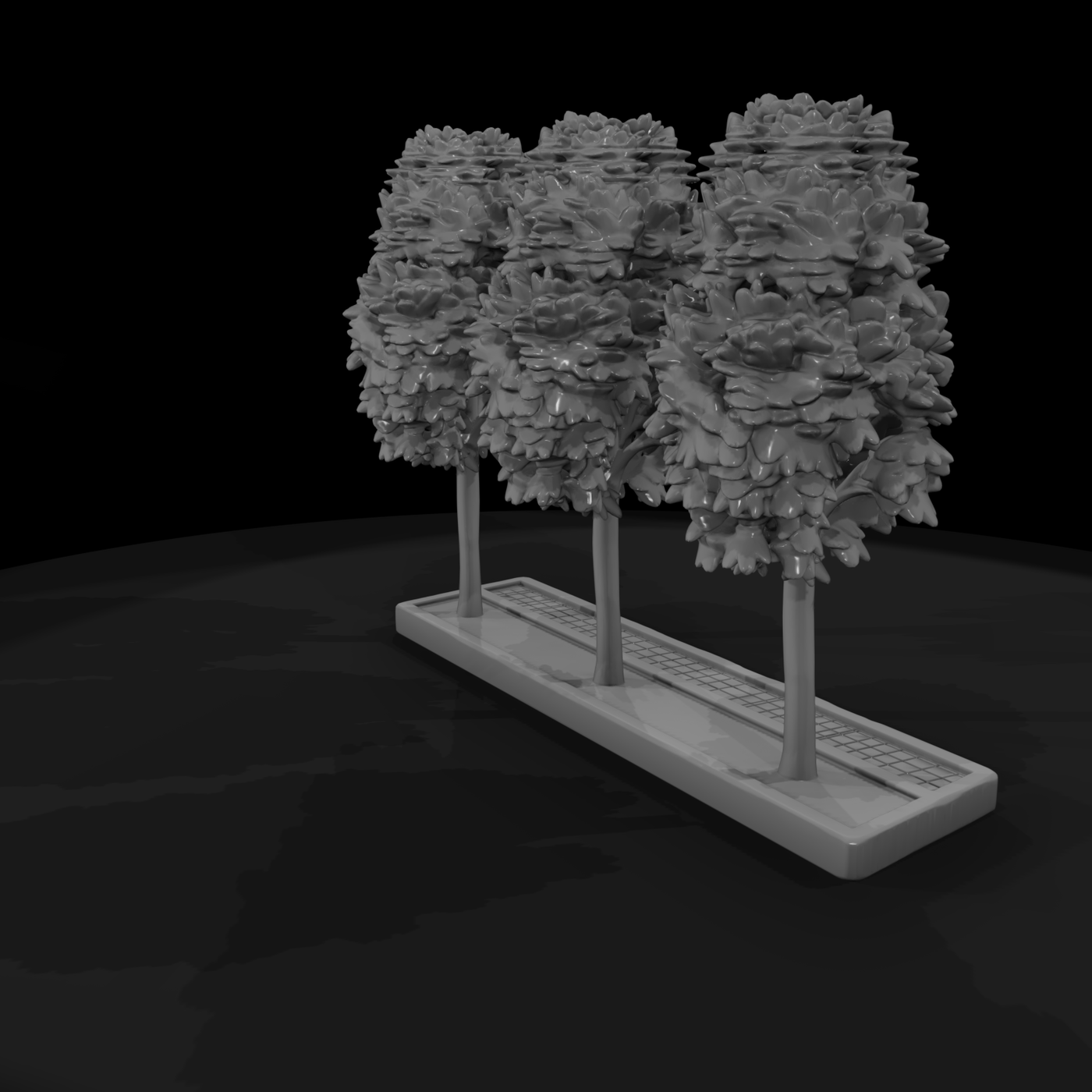 Stylized Street Tree Trio & Railroad Layouts