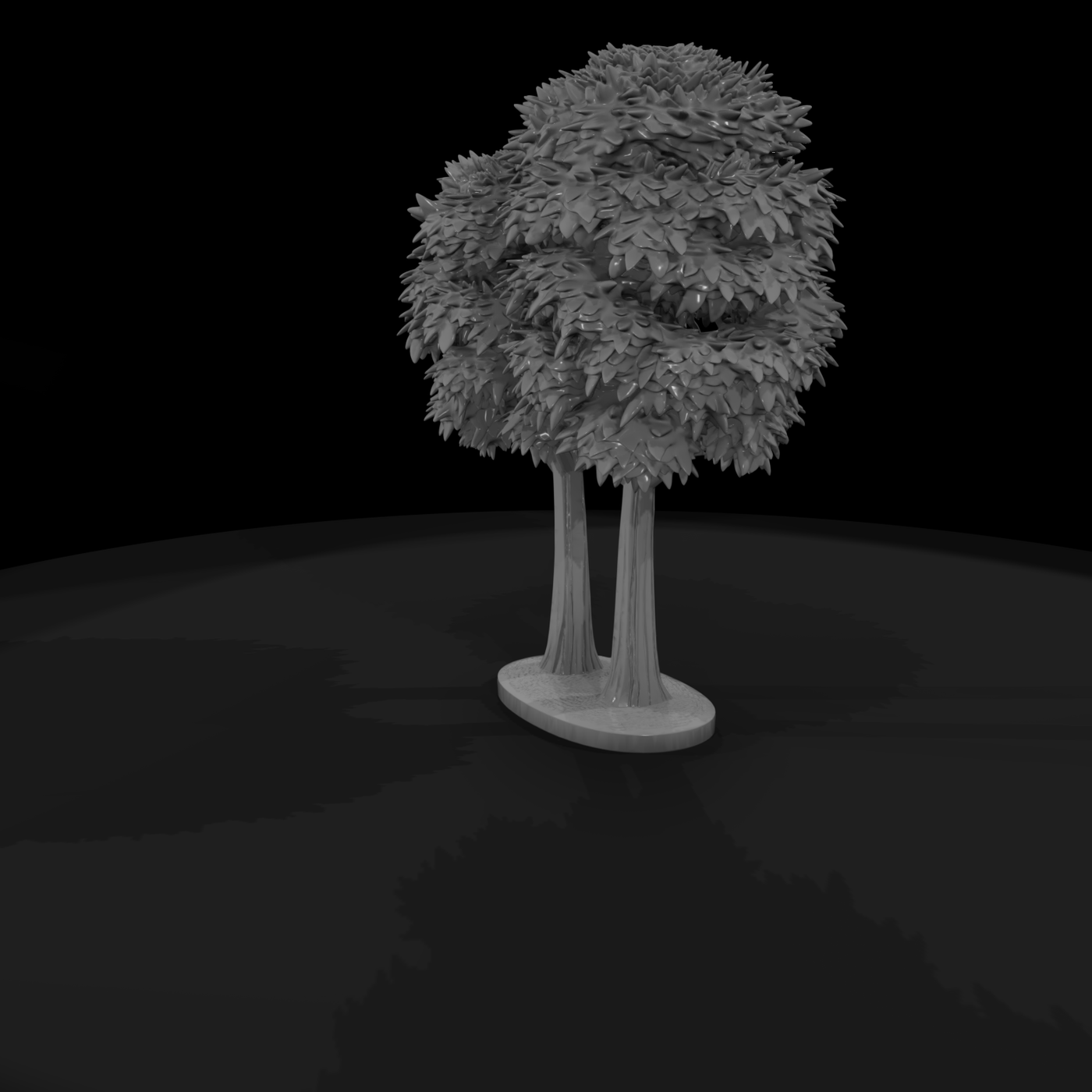 Stylized Twin Deciduous Trees