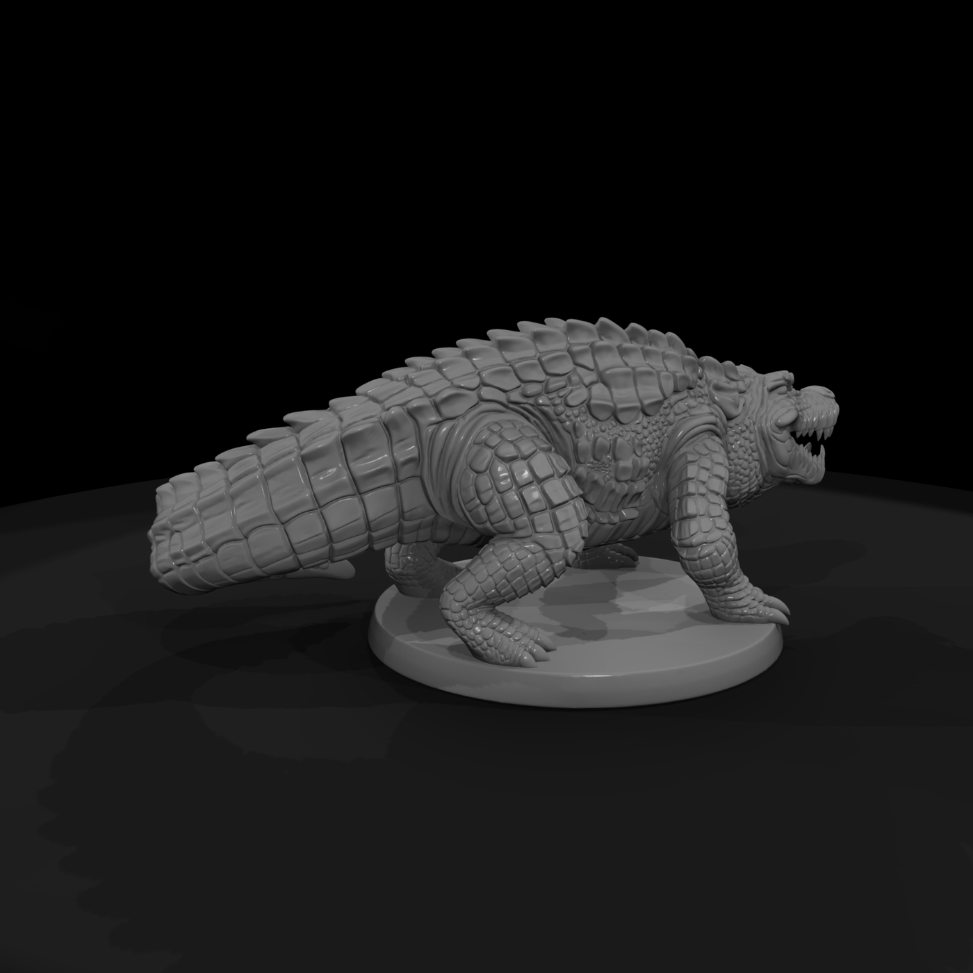 Stylized Armored Giant Crocodile Tabletop Miniatur