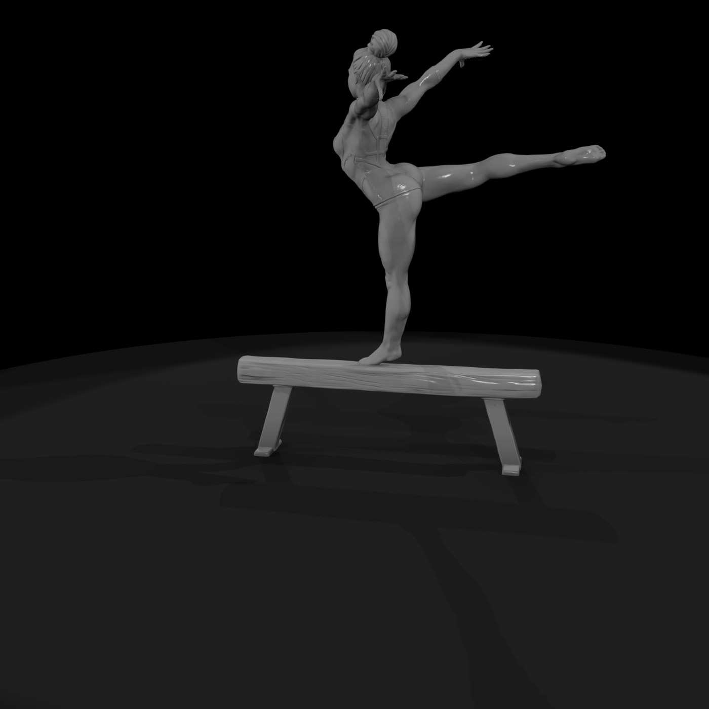 Poparc 0308 Gymnast Balance Beam Pose Alternate Po