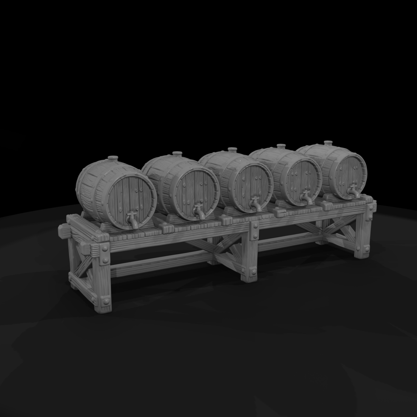 Mil 078 Wild West Fort Water Barrel Row